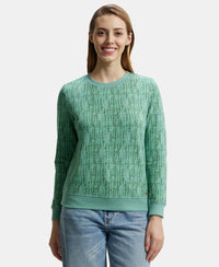 Super Combed Cotton Elastane Stretch French Terry Fabric Printed Sweatshirt with Ribbed Cuffs - Feldspar-1