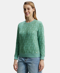 Super Combed Cotton Elastane Stretch French Terry Fabric Printed Sweatshirt with Ribbed Cuffs - Feldspar-2