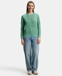 Super Combed Cotton Elastane Stretch French Terry Fabric Printed Sweatshirt with Ribbed Cuffs - Feldspar-4