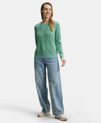Super Combed Cotton Elastane Stretch French Terry Fabric Printed Sweatshirt with Ribbed Cuffs - Feldspar-6