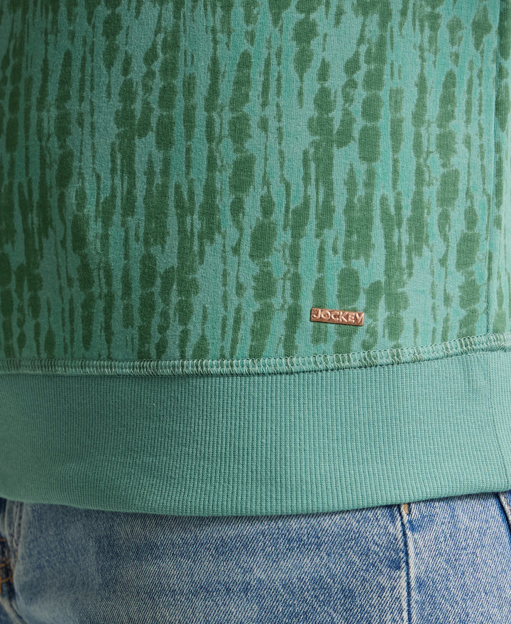 Super Combed Cotton Elastane Stretch French Terry Fabric Printed Sweatshirt with Ribbed Cuffs - Feldspar-7