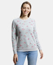 Super Combed Cotton Elastane Stretch French Terry Fabric Printed Sweatshirt with Ribbed Cuffs - High Rise-1