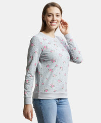 Super Combed Cotton Elastane Stretch French Terry Fabric Printed Sweatshirt with Ribbed Cuffs - High Rise-2