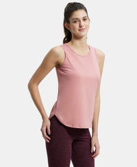 Super Combed Cotton Rich Solid Curved Hem Styled Tank Top - Brandied Apricot-2