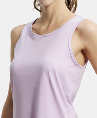 Super Combed Cotton Rich Solid Curved Hem Styled Tank Top - Orchid Bloom-6