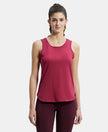 Super Combed Cotton Rich Solid Curved Hem Styled Tank Top - Red Plum-1