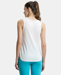 Super Combed Cotton Rich Solid Curved Hem Styled Tank Top - White-3