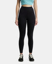 Super Combed Cotton Elastane Leggings with Ultrasoft Waistband - Black-1