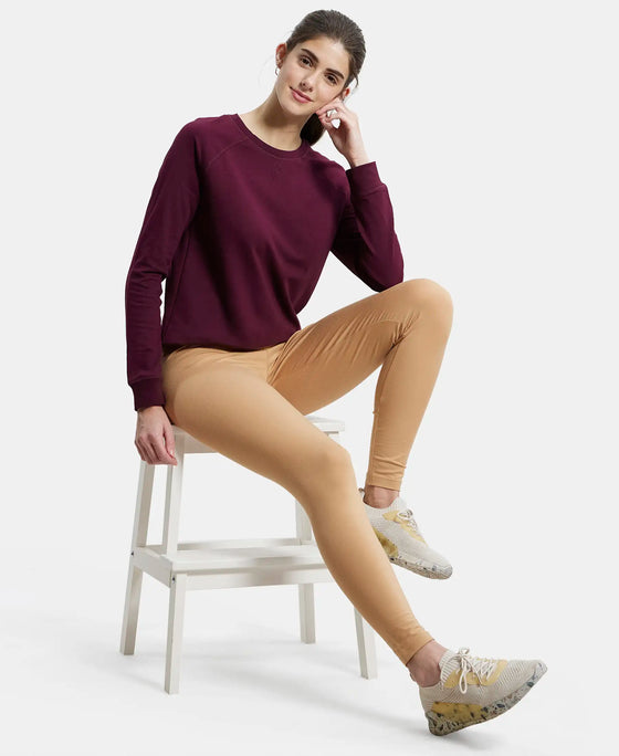 Super Combed Cotton Elastane Leggings with Ultrasoft Waistband - Tan-6