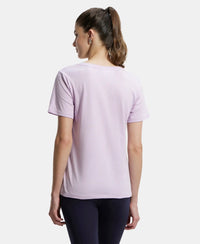 Super Combed Cotton Rich Relaxed Fit Solid Curved Hem Styled Half Sleeve T-Shirt - Orchid Bloom-3