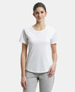 Super Combed Cotton Rich Relaxed Fit Solid Curved Hem Styled Half Sleeve T-Shirt - White-1