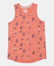 Super Combed Cotton Printed Tank Top - Ember Glow Printed-1