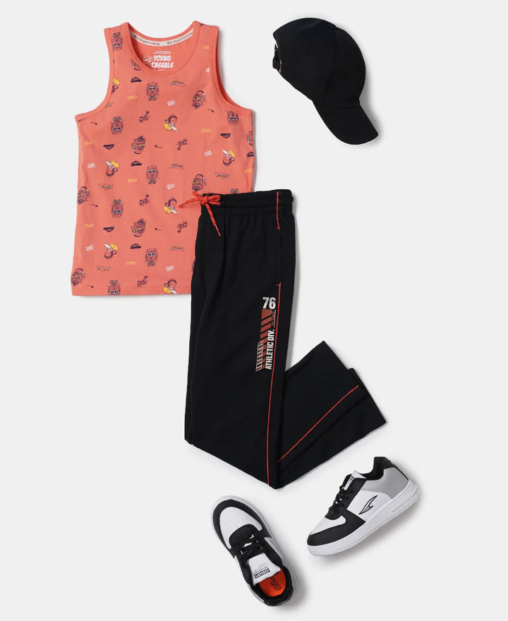 Super Combed Cotton Printed Tank Top - Ember Glow Printed-4