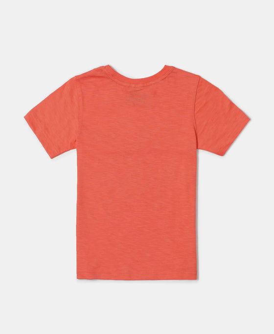 Super Combed Cotton Graphic Printed Half Sleeve T-Shirt - Ember Glow Printed-2