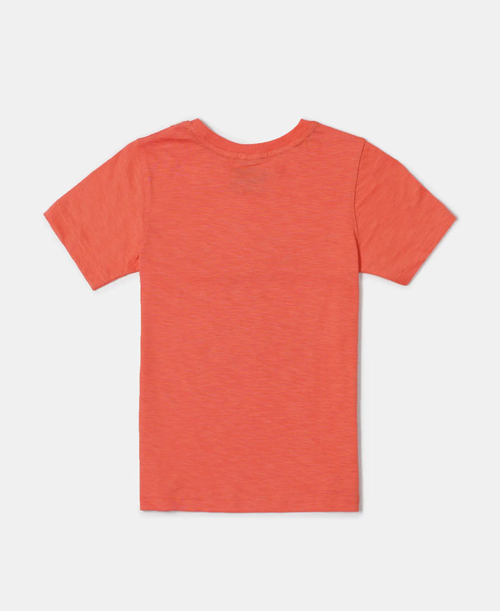 Super Combed Cotton Graphic Printed Half Sleeve T-Shirt - Ember Glow Printed-2