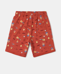 Super Combed Cotton French Terry Printed Shorts with Turn Up Hem Styling - Cinnabar Assorted Prints-2