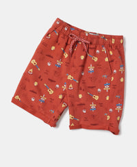 Super Combed Cotton French Terry Printed Shorts with Turn Up Hem Styling - Cinnabar Assorted Prints-6