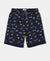 Super Combed Cotton French Terry Printed Shorts with Turn Up Hem Styling - Navy Printed-1