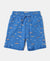 Super Combed Cotton French Terry Printed Shorts with Turn Up Hem Styling - Palace Blue-1