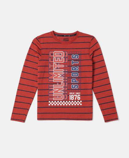 Super Combed Cotton Graphic Printed Full Sleeve T-Shirt - Cinnabar Assorted Prints-1