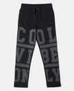 Super Combed Cotton Rich Graphic Printed Trackpants - Black-1