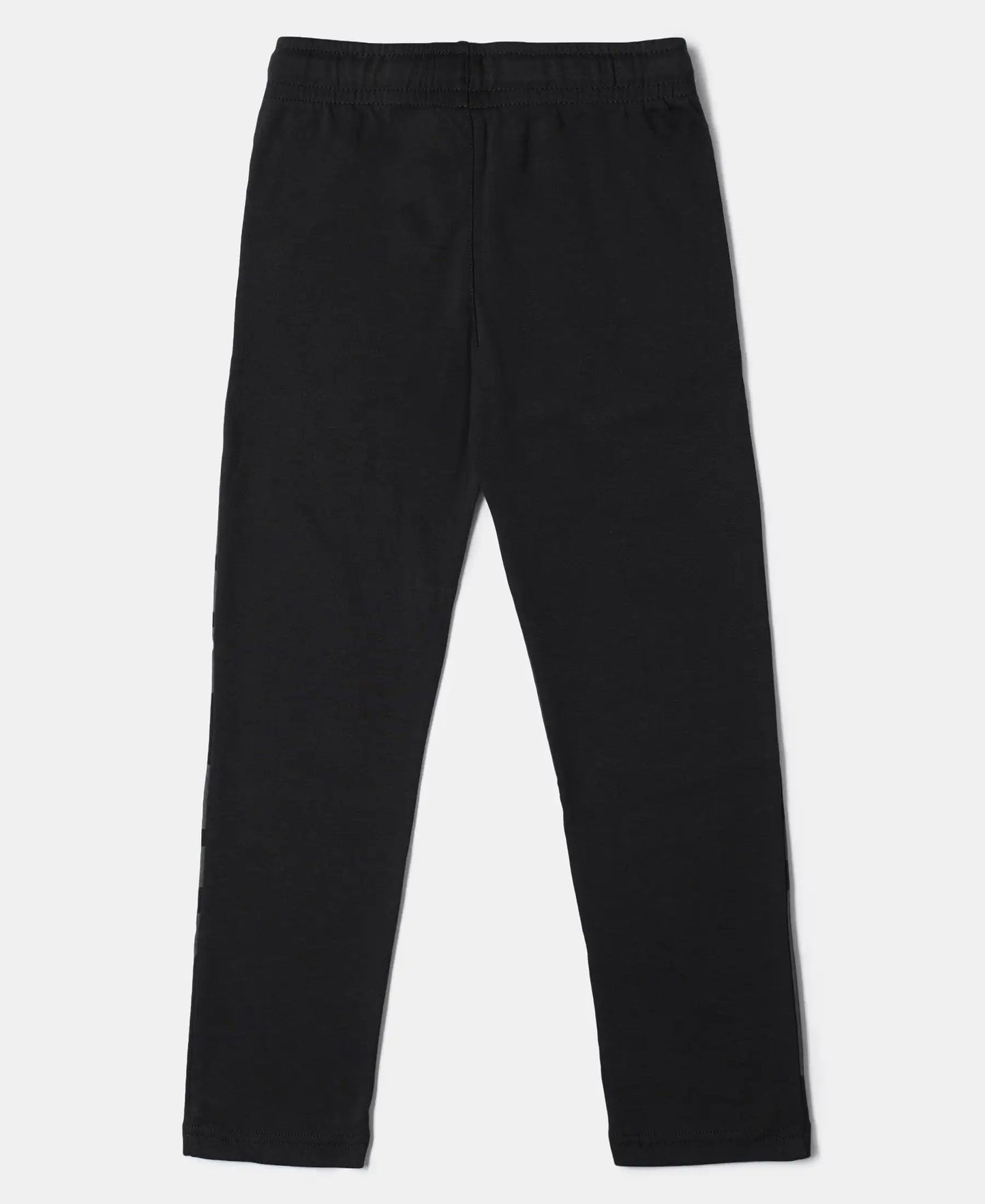 Super Combed Cotton Rich Graphic Printed Trackpants - Black-2