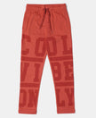Super Combed Cotton Rich Graphic Printed Trackpants - Cinnabar-1