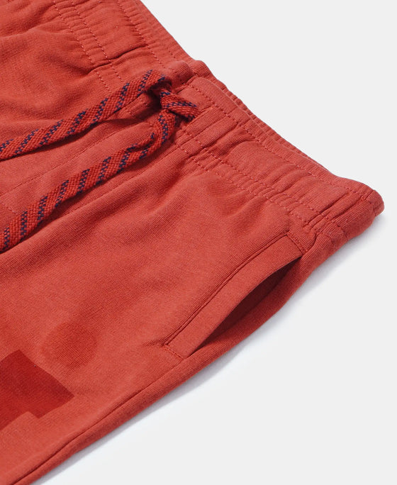 Super Combed Cotton Rich Graphic Printed Trackpants - Cinnabar-3