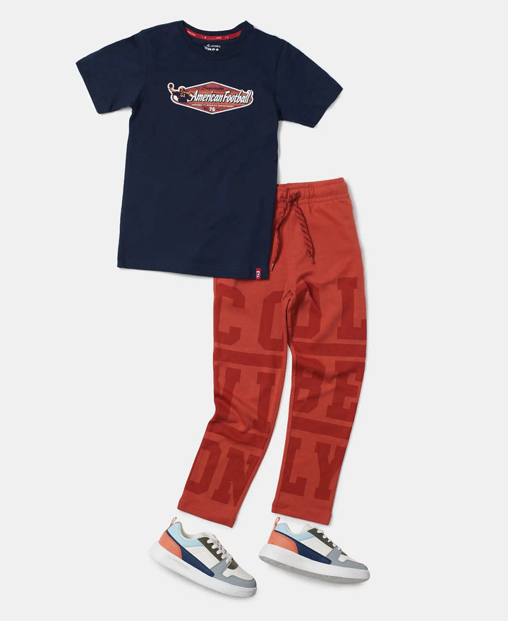 Super Combed Cotton Rich Graphic Printed Trackpants - Cinnabar-4
