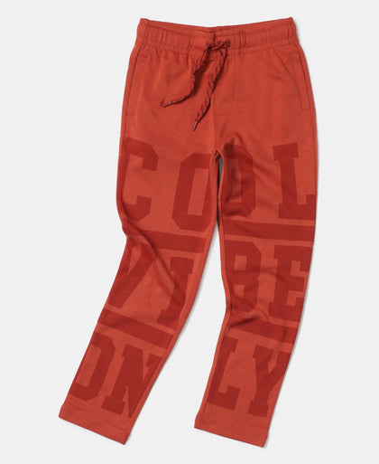Super Combed Cotton Rich Graphic Printed Trackpants - Cinnabar-5
