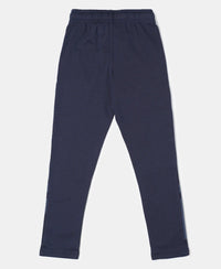 Super Combed Cotton Rich Graphic Printed Trackpants - Navy-2