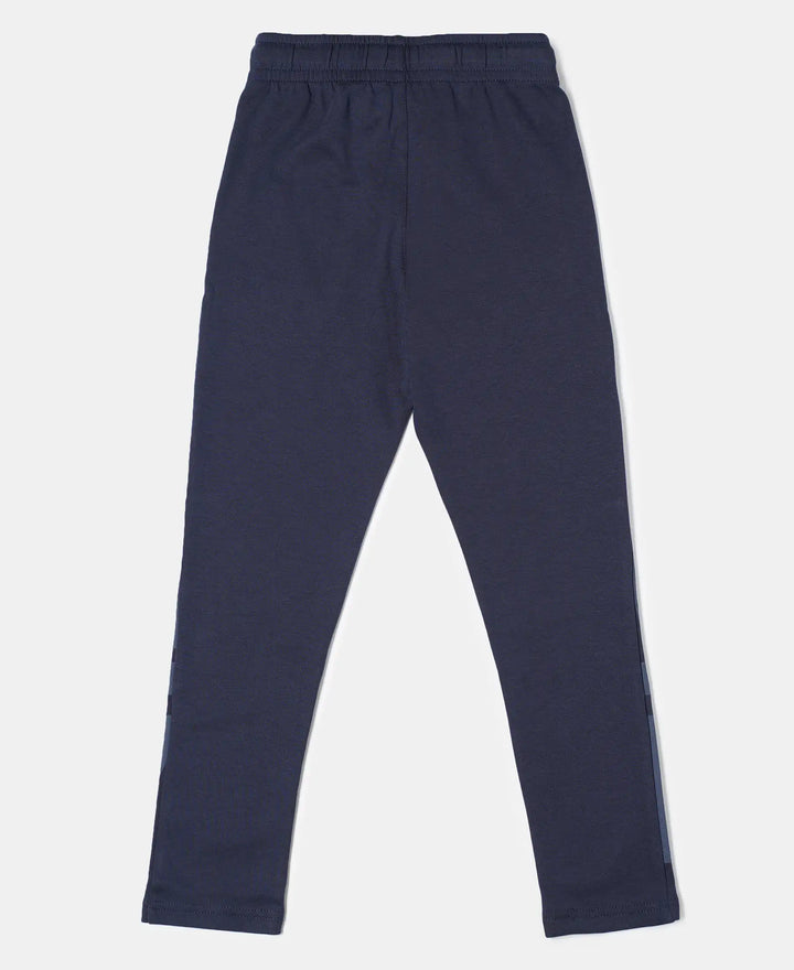 Super Combed Cotton Rich Graphic Printed Trackpants - Navy-2