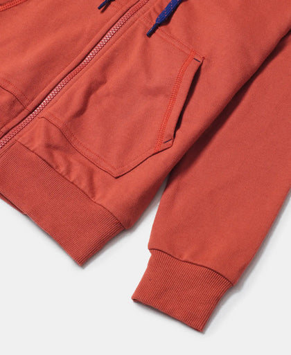 Super Combed Cotton French Terry Graphic Printed Hoodie Jacket - Cinnabar-4