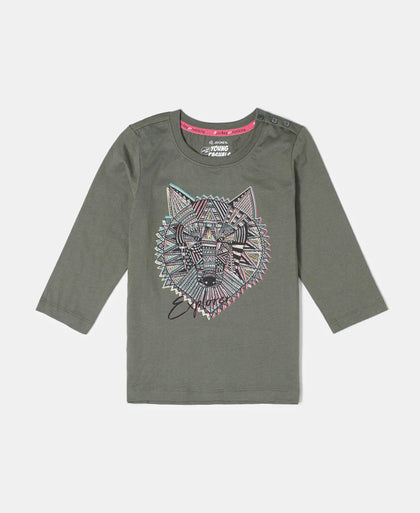 Super Combed Cotton Graphic Printed Three Quarter Sleeve T-Shirt - Beetle Spot Print-1