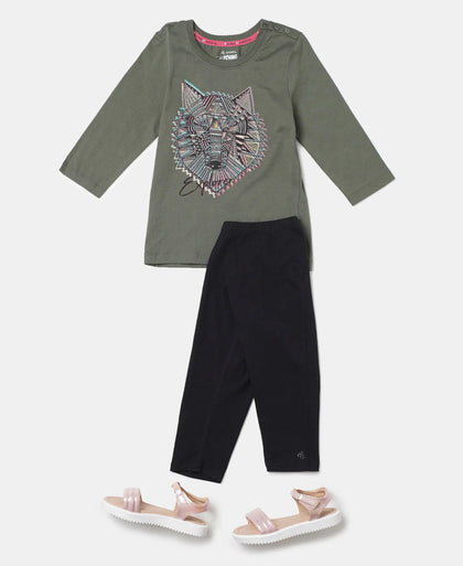 Super Combed Cotton Graphic Printed Three Quarter Sleeve T-Shirt - Beetle Spot Print-4