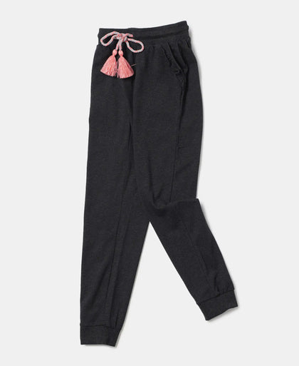 Super Combed Cotton Elastane Slim Fit Joggers - Black Melange-5