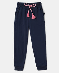 Super Combed Cotton Elastane Slim Fit Joggers - Navy-1
