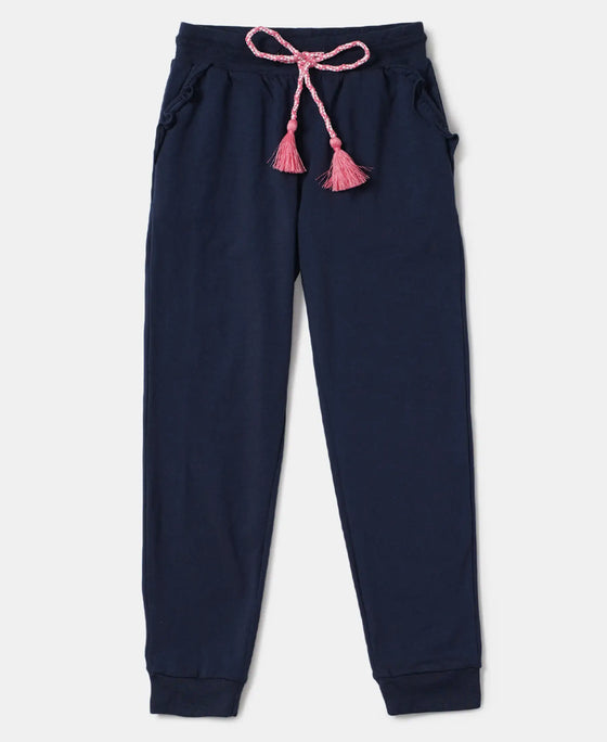 Super Combed Cotton Elastane Slim Fit Joggers - Navy-1