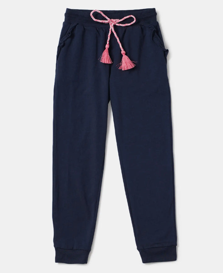 Super Combed Cotton Elastane Slim Fit Joggers - Navy-1
