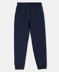 Super Combed Cotton Elastane Slim Fit Joggers - Navy-2