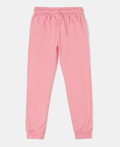 Super Combed Cotton Elastane Slim Fit Joggers - Salmon Rose Melange-2