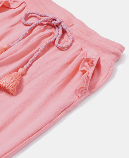 Super Combed Cotton Elastane Slim Fit Joggers - Salmon Rose Melange-3