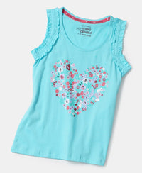 Super Combed Cotton Graphic Printed Tank Top - Blue Radiance-5
