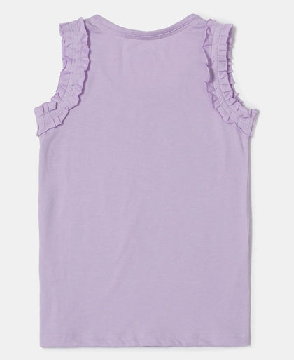 Super Combed Cotton Graphic Printed Tank Top - Lavendula-2