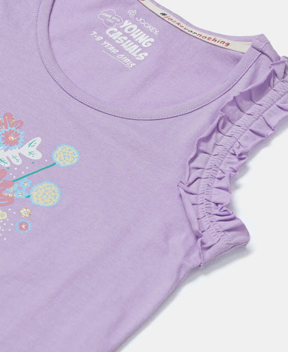 Super Combed Cotton Graphic Printed Tank Top - Lavendula-3