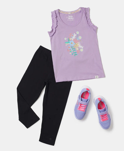 Super Combed Cotton Graphic Printed Tank Top - Lavendula-4