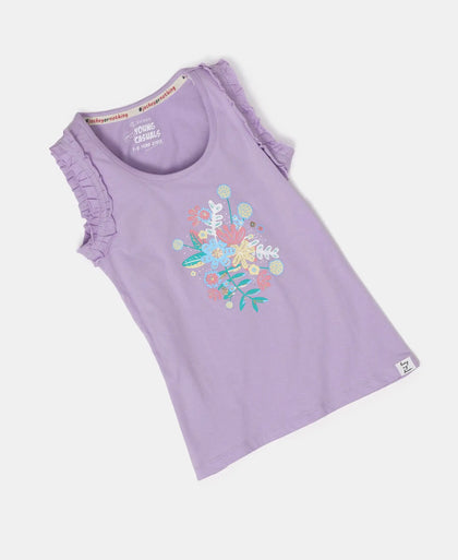 Super Combed Cotton Graphic Printed Tank Top - Lavendula-5