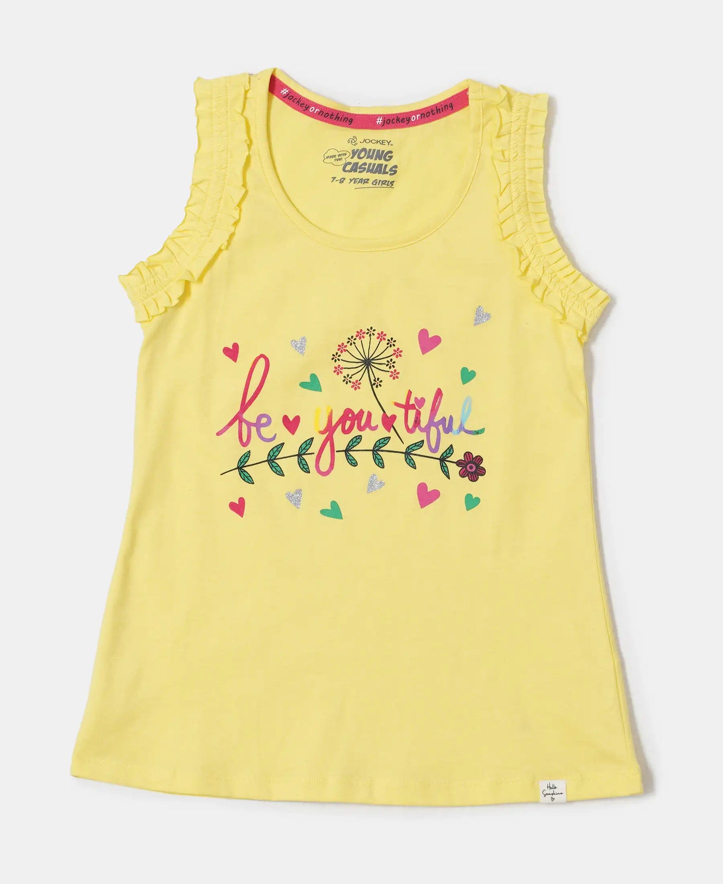 Pre-Order Yellow Cream Solid Color Cropped Tank Top and Jogger Pants Set