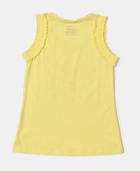 Super Combed Cotton Graphic Printed Tank Top - Yellow Cream-2