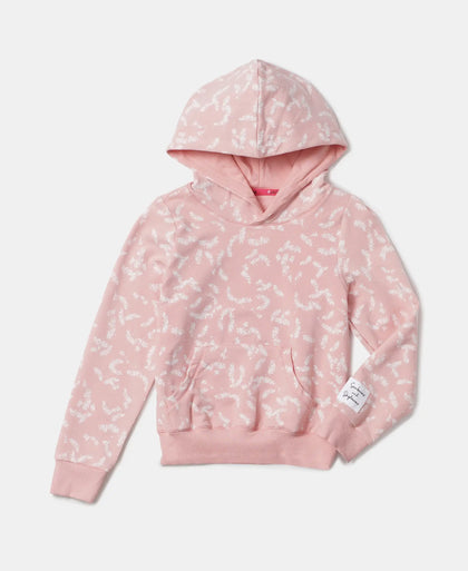 Super Combed Cotton Elastane French Terry Printed Hoodie Sweatshirt - Coral Cloud AOP-5